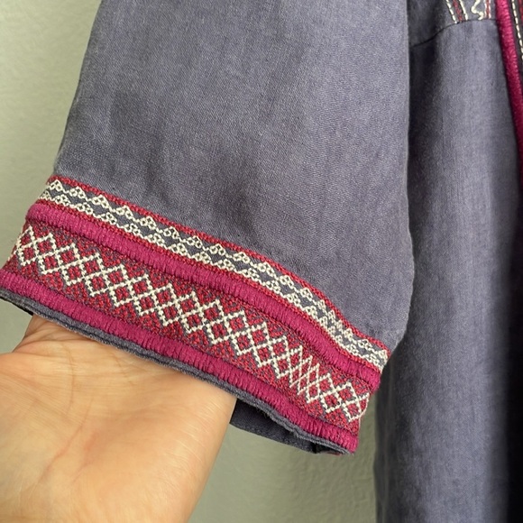 CABi Embroidered Linen Tunic Top Size Medium - Picture 6 of 8